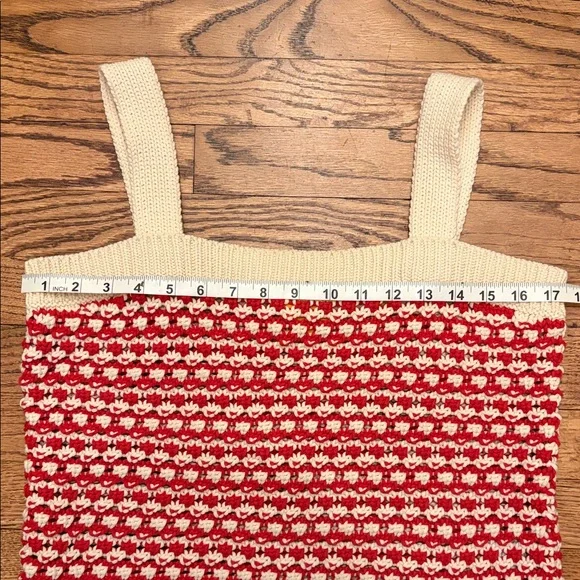 Guest in Residence Knitters Red and Cream Knit Tank Top - Picture 5 of 7